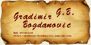 Gradimir Bogdanović vizit kartica